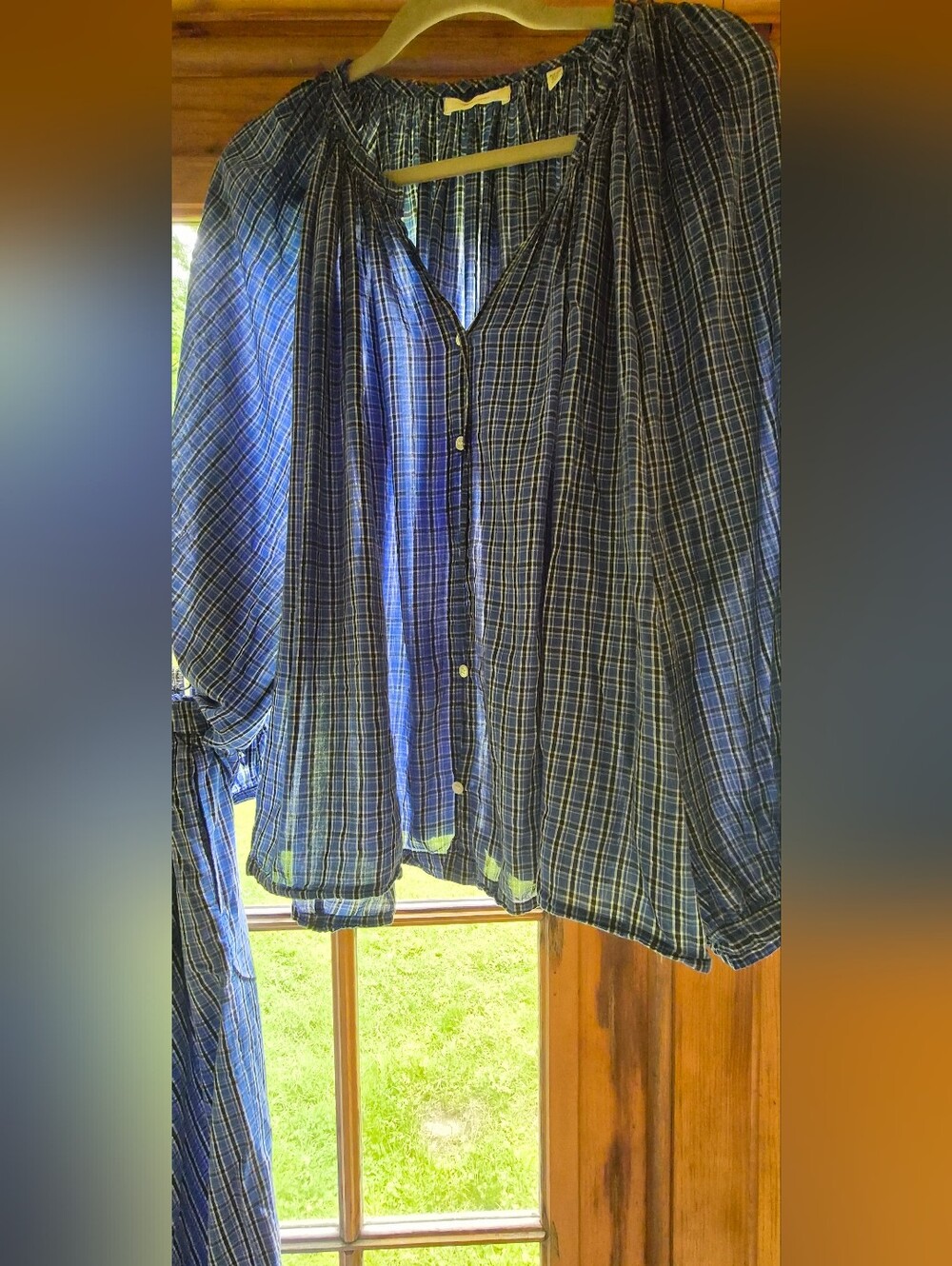 DÔEN Jonie Top in Rare Blue Plaid  XXL (Retail $298) - Picture 2 of 4